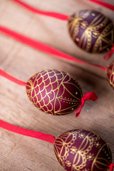 Red/Gold Hand painted egg - Small