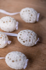 White with Stars Hand painted egg - Small