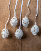 White with Stars Hand painted egg - Small