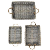 Rectangular Willow Trays with Jute Handles