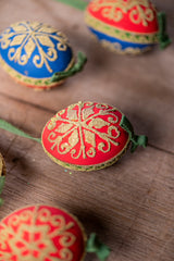 Blue/Gren/Red/Gold Hand painted egg - Small