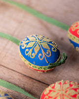 Blue/Gren/Red/Gold Hand painted egg - Small