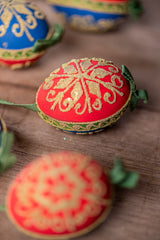 Blue/Gren/Red/Gold Hand painted egg - Small