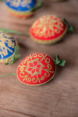 Blue/Gren/Red/Gold Hand painted egg - Small