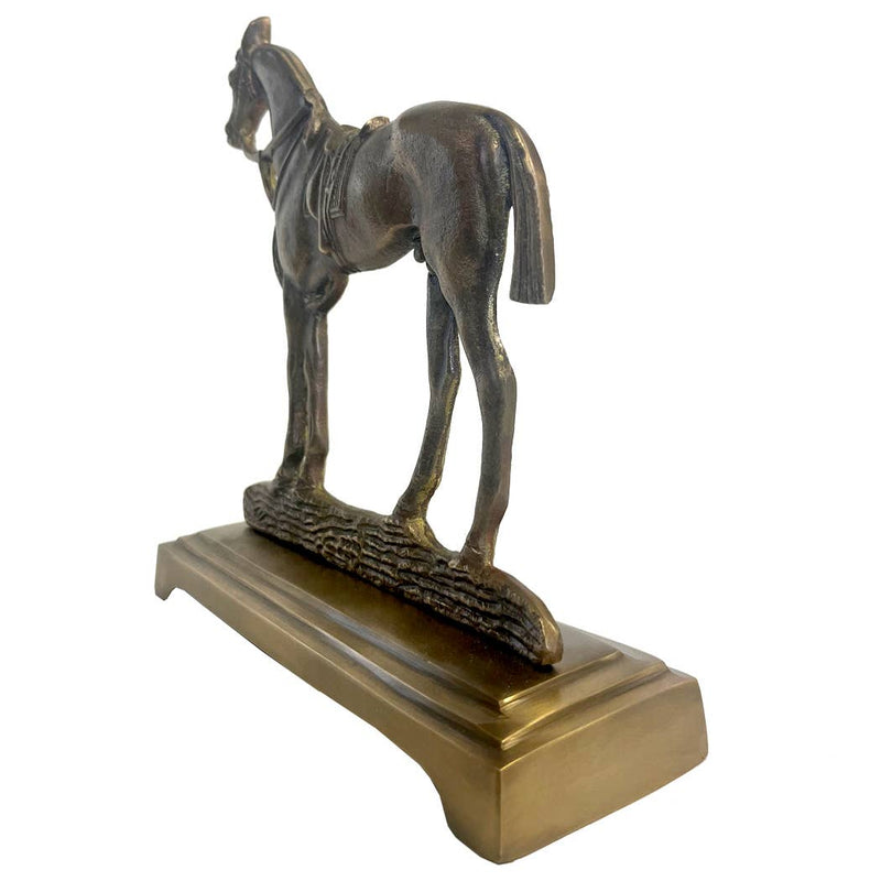 Antiqued Brass Horse Door Stopper- Antique Vintage Style