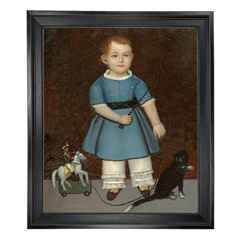 Boy with Toy Soldier Painting Reproduction Print on Canvas