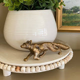 Antiqued Brass Running Fox  Tabletop Decor