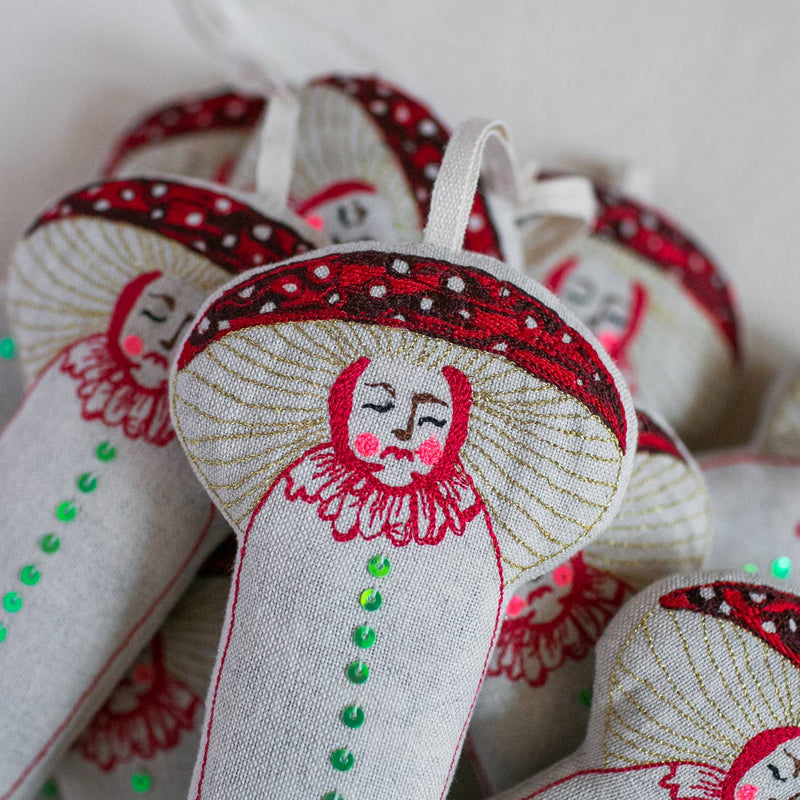 Baby Mushroom, Lavender & cotton filled ornament