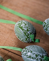 Green Hand painted egg - Small