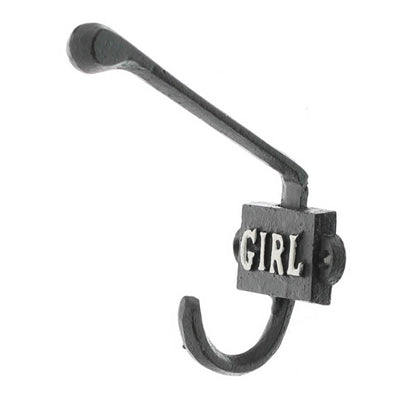 CAST IRON HOOK, GIRL - BLACK | WHITE