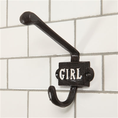 CAST IRON HOOK, GIRL - BLACK | WHITE