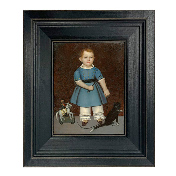 Boy with Toy Soldier Painting Reproduction Print on Canvas