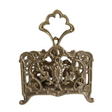 5" Antiqued Brass Napkin or Letter Holder