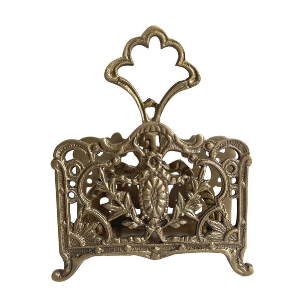 5" Antiqued Brass Napkin or Letter Holder