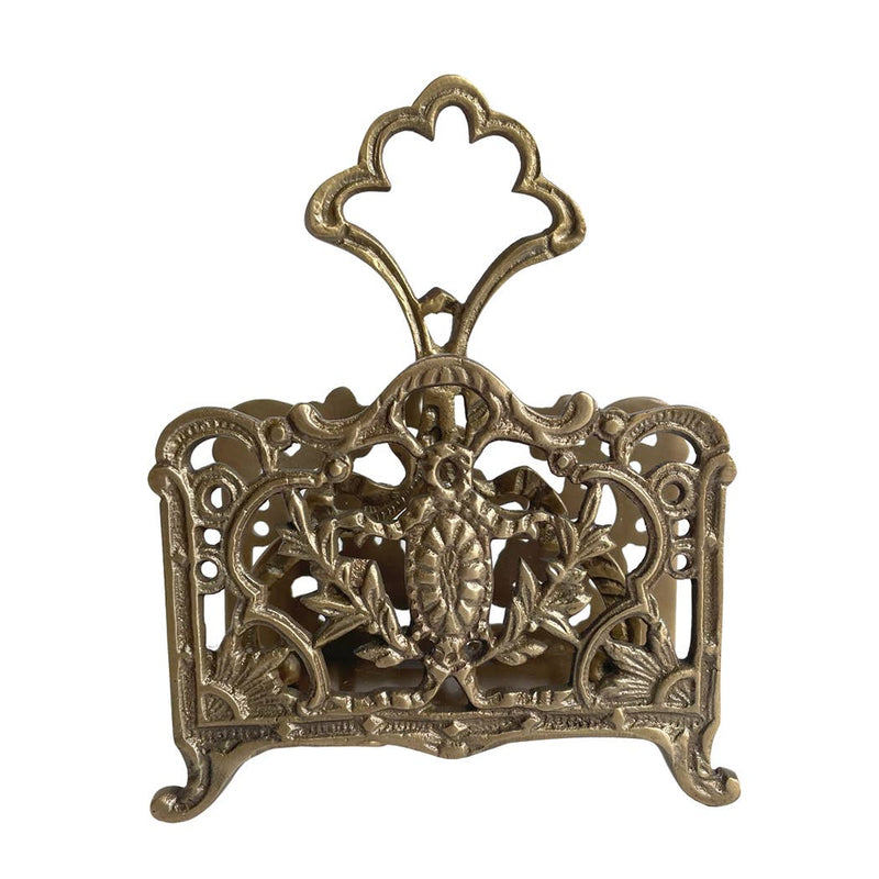 5" Antiqued Brass Napkin or Letter Holder