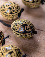 Black/Gold Hand painted egg - Small