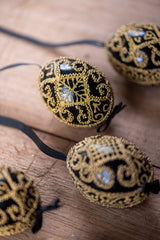Black/Gold Hand painted egg - Small