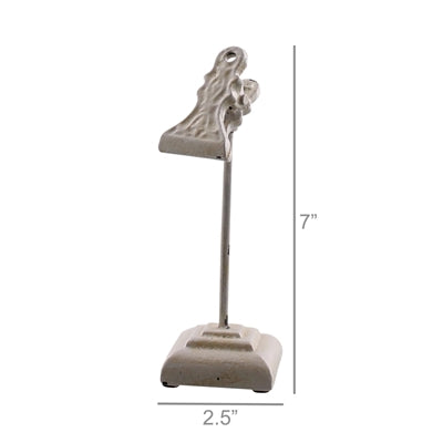 SOPHIA CLIP ON STAND, CAST IRON - SM - WHITE