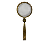 4-3/4" Antiqued Brass Magnifying Glass with Folding Handle