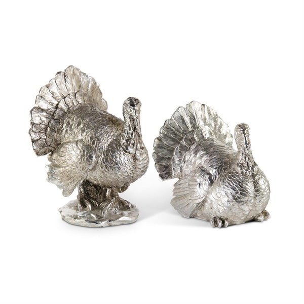 Silver Plated Sitting Turkeys