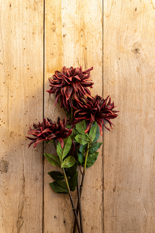 28.25 Inch Burgundy Real Touch Dahlia Stem