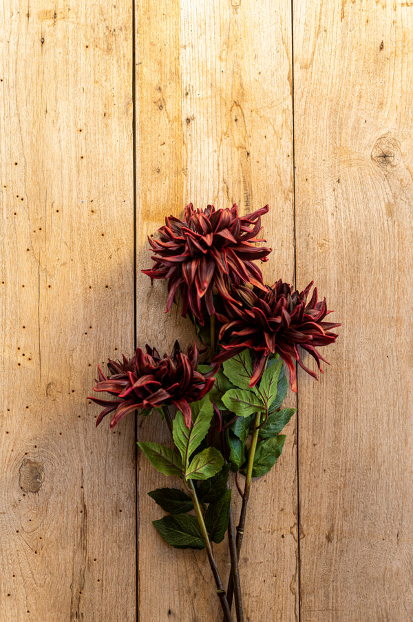 28.25 Inch Burgundy Real Touch Dahlia Stem