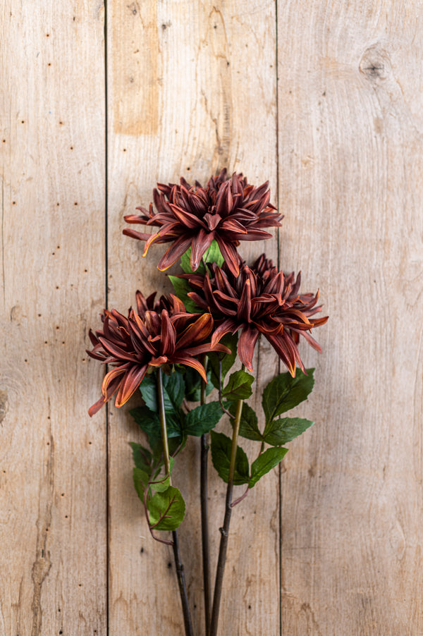 28.25 Inch Light Brown Real Touch Dahlia Stem