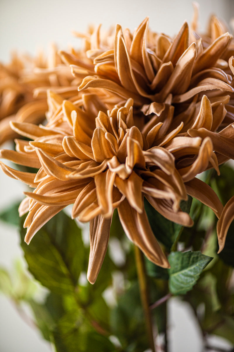 28.25 Inch Tan Real Touch Dahlia Stem