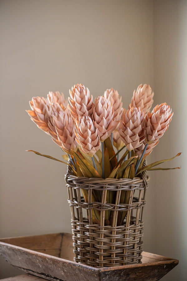28" Beige Ginger Triple Flower Stem