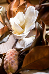 65 Inch White Real Touch Magnolia Garland