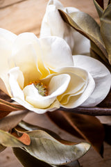 65 Inch White Real Touch Magnolia Garland