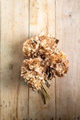 13 Inch Faux Dried Light Brown Hydrangea Bund