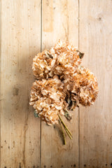 13 Inch Faux Dried Light Brown Hydrangea Bund