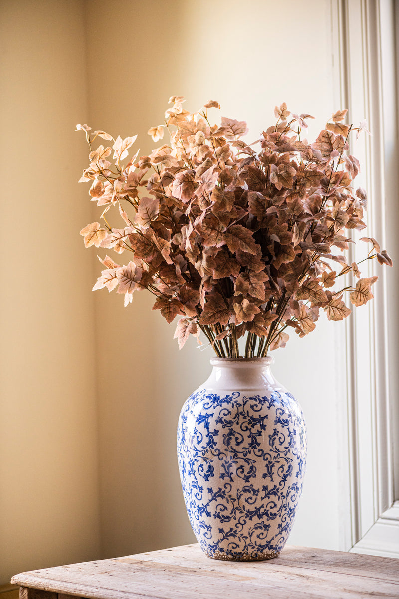 34 Inch Tan w/Green Maple Leaf Stem