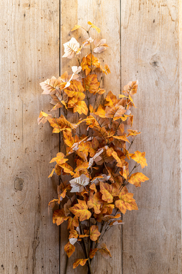 34 Inch Orange Maple Leaf Stem