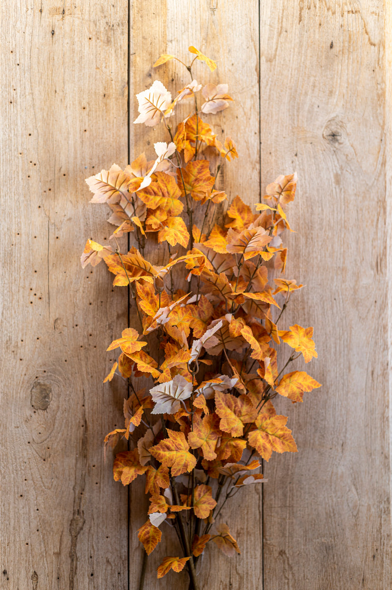 34 Inch Orange Maple Leaf Stem