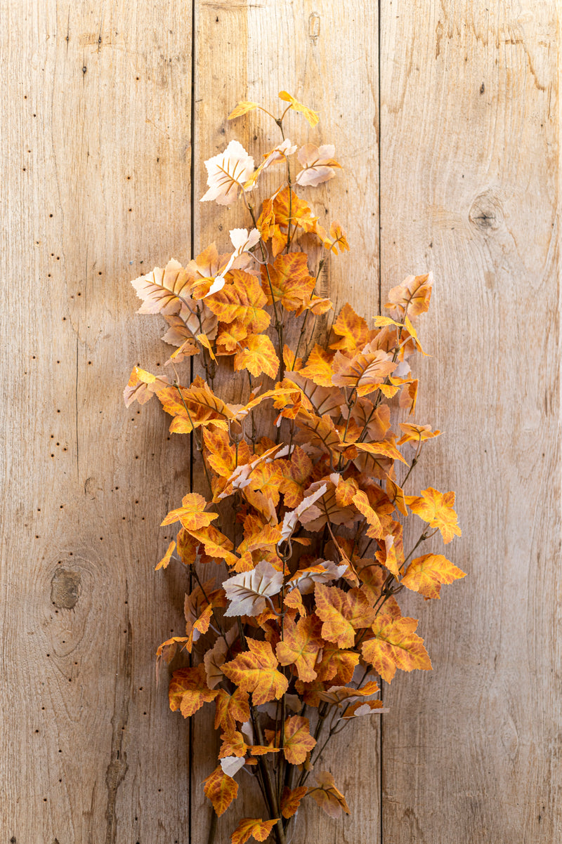 34 Inch Orange Maple Leaf Stem