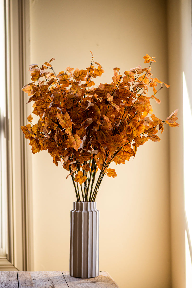 34 Inch Orange Maple Leaf Stem