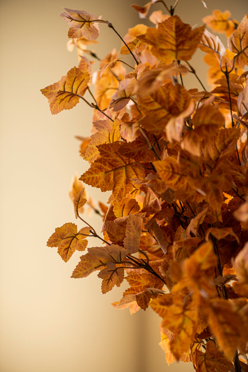 34 Inch Orange Maple Leaf Stem