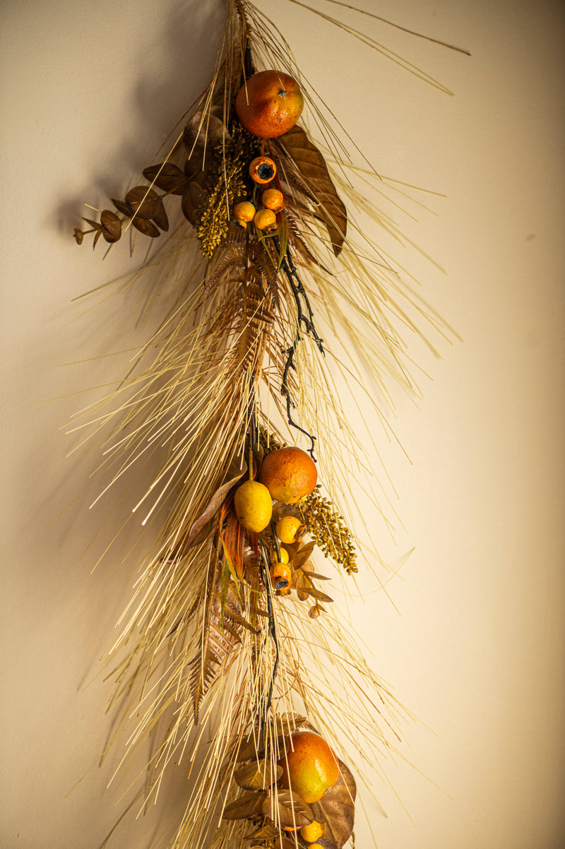 Yellow Long Needle Pine Fall Fruit Garland