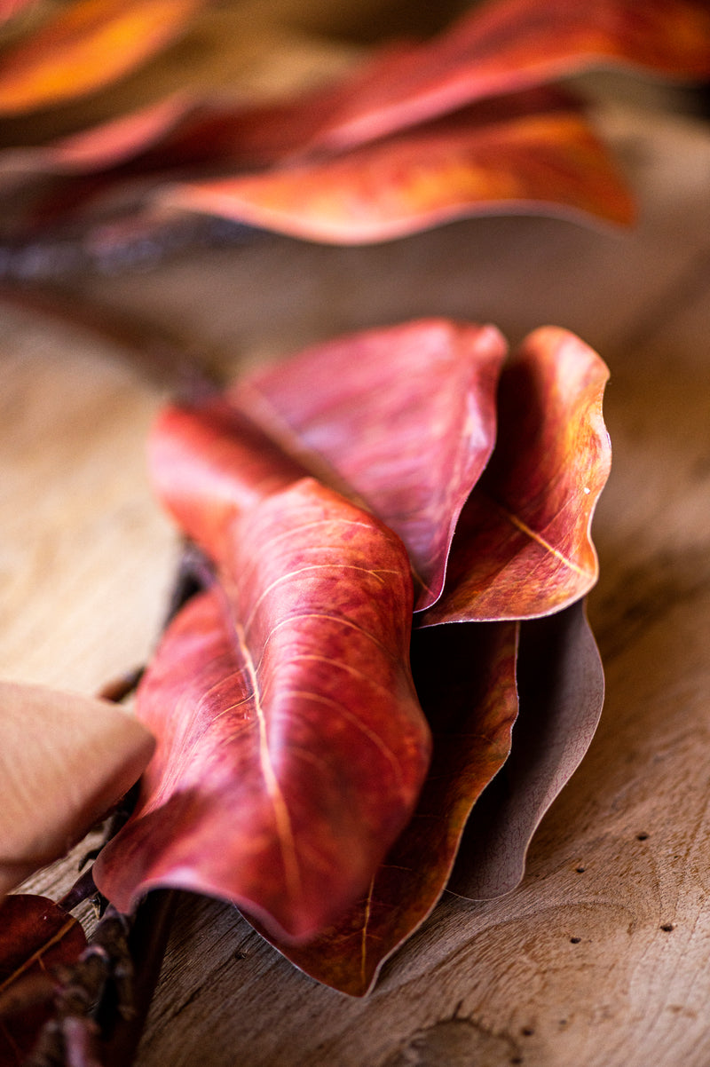 72 Inch Orange Magnolia Garland