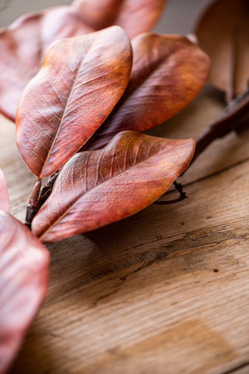 72 Inch Orange Magnolia Garland
