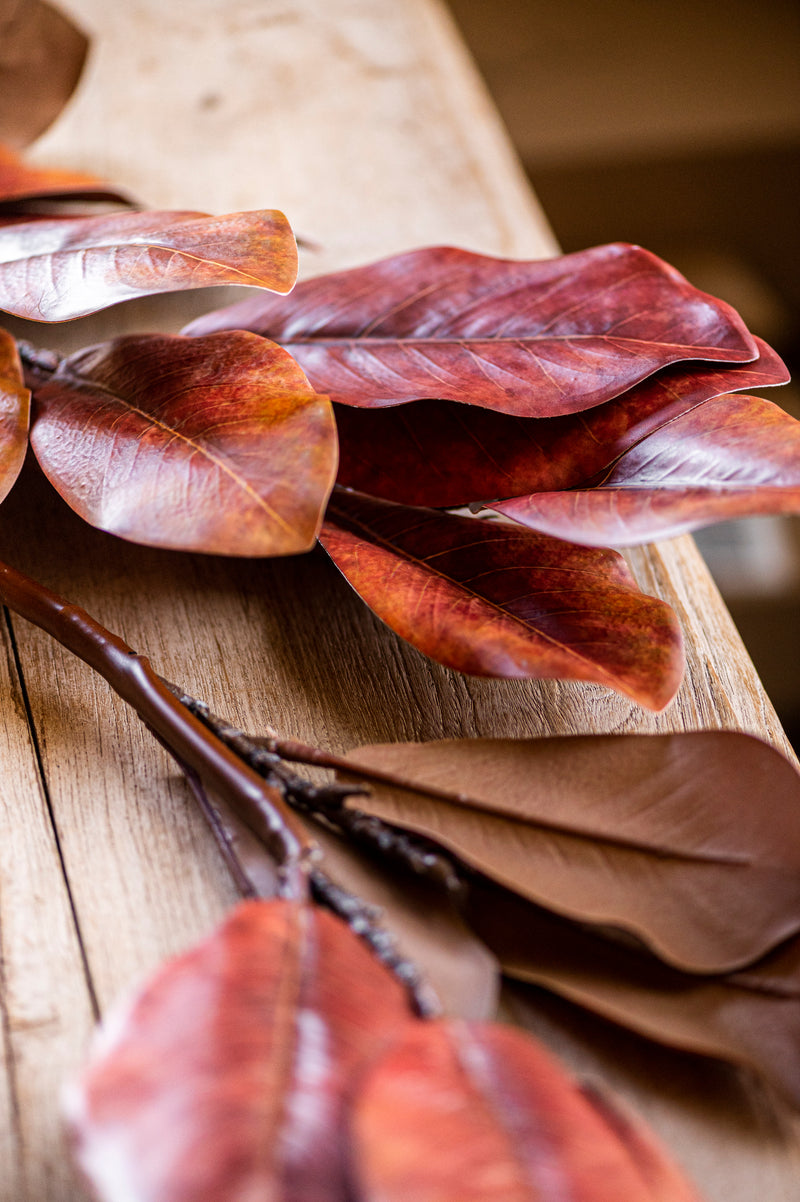 72 Inch Orange Magnolia Garland
