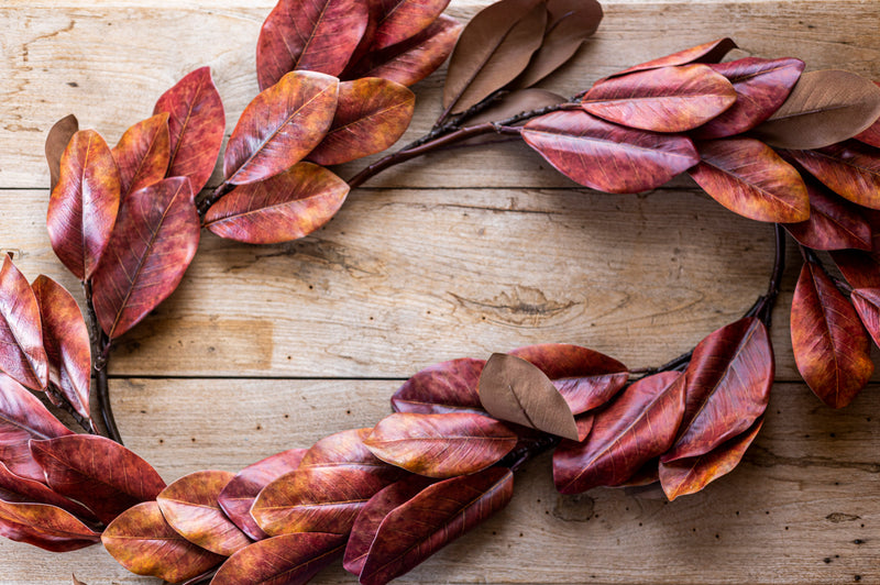 72 Inch Orange Magnolia Garland