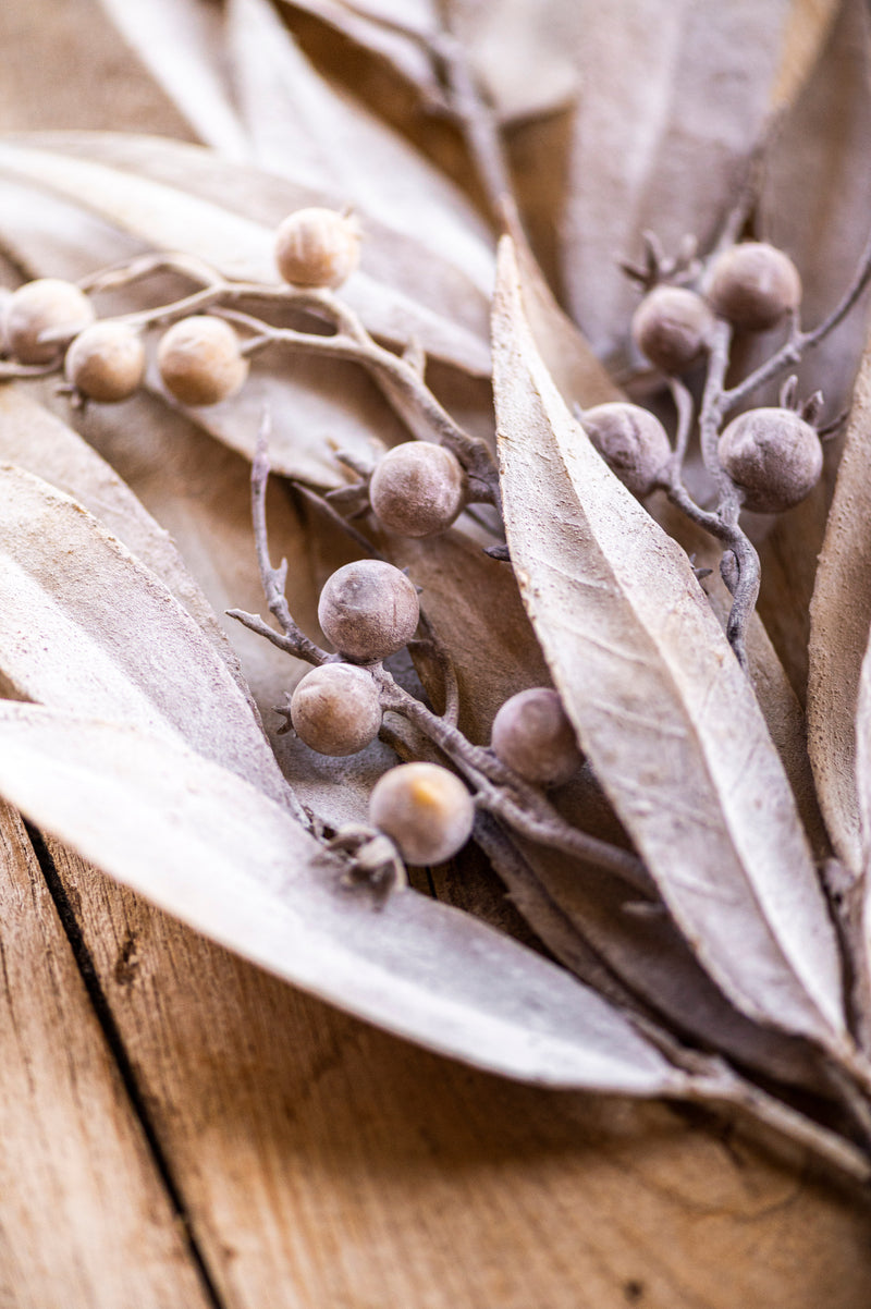 24 Inch Tan Eucalyptus & Rosehip Pick