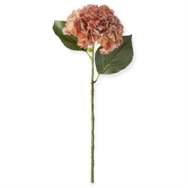 22 Inch Orange Faux Hydrangea