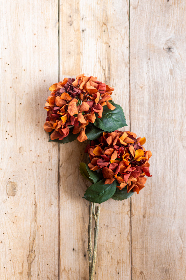 24.5 Inch Orange Real Touch Hydrangea