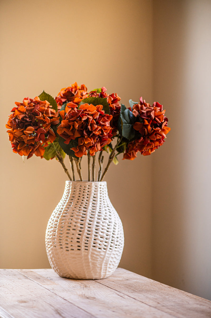 24.5 Inch Orange Real Touch Hydrangea