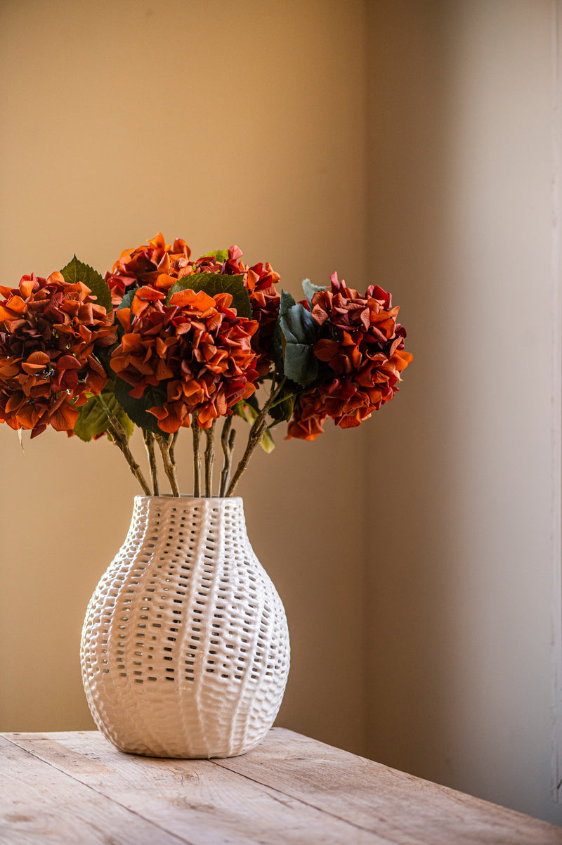 24.5 Inch Orange Real Touch Hydrangea