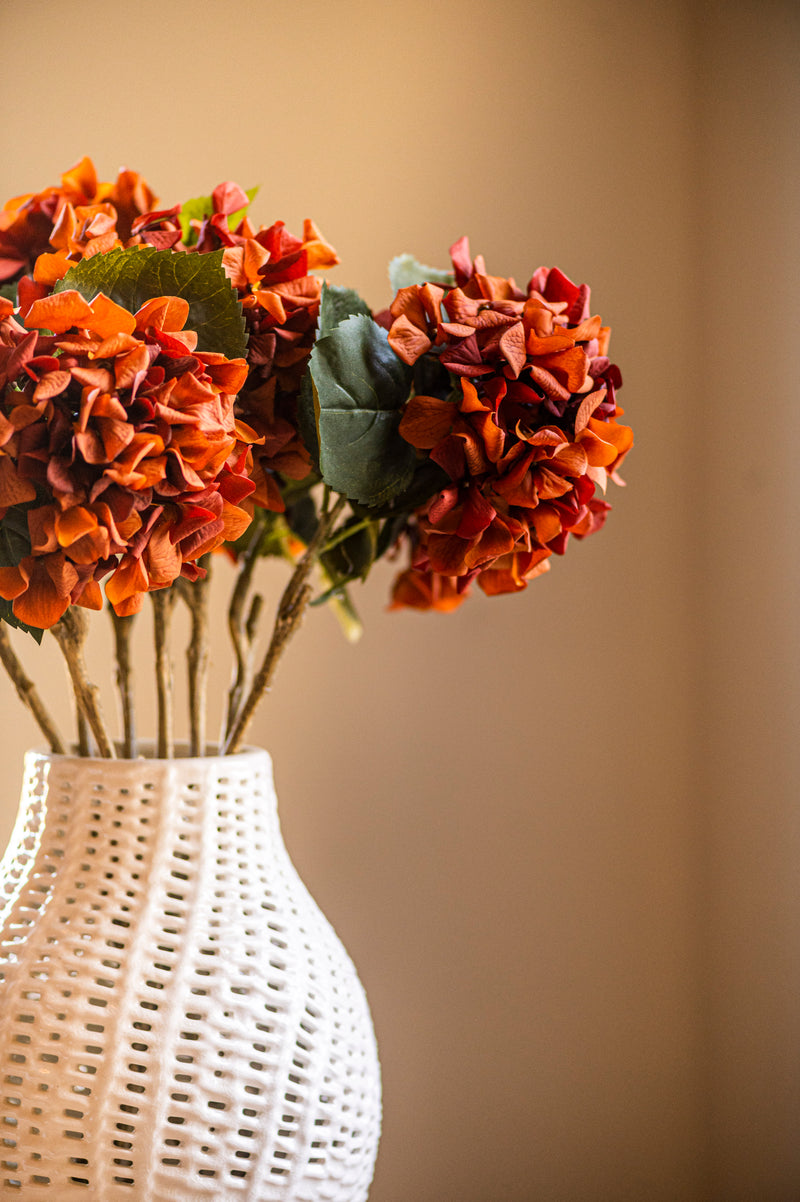 24.5 Inch Orange Real Touch Hydrangea